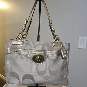 Coach Y2K Penelope Tote Metallic Gold Trim #F18474